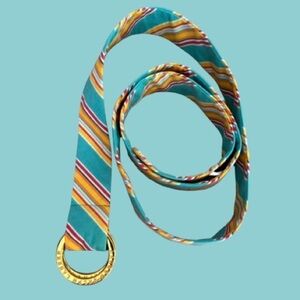 🩵LAUREN BY RALPH LAUREN! GORGEOUS 100% COTTON STRIPED PREPPY ADJUSTABLE BELT!